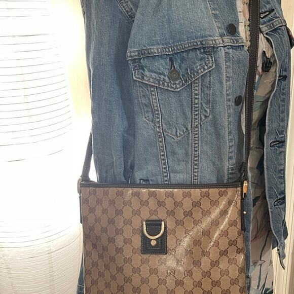 Gucci Brown Abbey D-Ring Hobo GG Canvas crossbody Bag - Picture 11 of 12